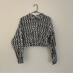 H&M Divided Black and White Cropped Jacket